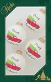 Produktbild: Krebs Glas Lauscha Weihnachtsdekoration/Christbaumschmuck aus Glas - Weihnachtskugeln - Motiv: Weiß Truck Merry Christmas - 4 Stück - Größe: ca. 7 cm