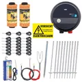 Produktbild: Komplettset Hundezaun 230V Weidezaungerät Litze Pfähle Zubehör Hunde Weidezaun