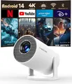 Produktbild: Mini Projektor 4K 1080P 200 ANSI 8000 Lumen Autofokus WiFi Bluetooth Beamer Heim