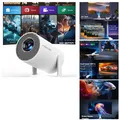 Produktbild: Mini Beamer Projektor 4K Unterstützt Android 14, WLAN 6, 200 Zoll, Tragbar, BT