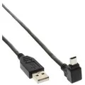 Produktbild: INLINE - USB-Kabel - Mini-USB, Typ B (M) zu USB (M) - USB 2.0 - 1 m - 90° Stecker - Schwarz