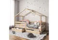 Produktbild: IDIMEX Hausbett ENA, Hausbett Montessori 90 x 200 Bett Rausfallschutz Kiefer Schubladen Kin
