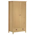 Produktbild: vidaXL Kiefernholz Massiv Kleiderschrank mit 2 Türen 1 Schublade Garderobenschrank Holzschrank Schrank Schlafzimmerschrank 89x50x170cm