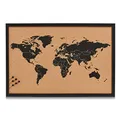 Produktbild: Zeller 11571 Pinbord World, Kork, schwarz, 59 x 1.5 x 39.5 cm