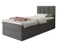 Produktbild: Sofnet Boxspringbett Star Mini mit Bettkasten, Bonell-Matratze und Topper - Einzelbett mit Matratzentopper, Polsterbett, Bett, Schlafzimmer, Jugendzimmer (Dunkelgrau (Kronos 22), 120 x 200 cm)
