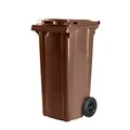 Produktbild: Bauer HARDWEX Mülltonne mit 2 Rädern und Deckel, Müllgroßbehälter, Abfalltonne, Mülleimer, Volumen: 120 Liter, Farbe: Braun, Größe: 964 x 480 x 550 mm