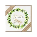 Produktbild: bsb - Glückwunschkarte Kleeblattkranz - Nature Card - Nachhaltige Karten zum Geburtstag - Glückwunschkarten mit Umschlag - Geburtstagskarte Frauen & Männer - Glückwunschkarte 15,5 x 15,5 cm