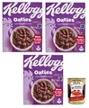 Produktbild: Kellogg's Oaties Kakao, 3x360g, knusprige Haferflocken mit Kakao+Polpa