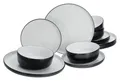 Produktbild: CreaTable Teller-Set Nordic Cool Black, Tellerset 12-tlg (12-tlg), 4 Personen, Steinzeug, Scandi-Style