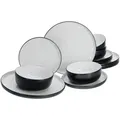 Produktbild: Creatable Tafelservice Nordic Cool Black, Schwarz, Grauweiß, Keramik, 12-teilig, lebensmittelecht, stapelbar, Essen & Trinken, Geschirr, Geschirr-Sets, Tafelservice