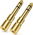 Produktbild: deleyCON Klinke Adapter 3,5mm auf 6,35mm [2 Stück] Klinkenstecker AUX Stereo Audio - vergoldete Kontakte - für Kopfhörer, Lautsprecher, Gitarre, Hifi Verstärker, Keyboard, Mischpult usw.
