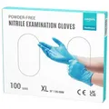 Produktbild: EUROPAPA Nitril-Handschuhe Medical Einmalhandschuhe Untersuchungshandschuhe (100 Stück, puderfrei ohne Latex, Gummihandschuhe) unsteril latexfrei disposible gloves blau XL