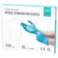 Produktbild: EUROPAPA® 100x Nitrilhandschuhe Box Einweghandschuhe, Einmalhandschuhe, Untersuchungshandschuhe, Nitril Handschuhe, puderfrei, ohne Latex, unsteril, latexfrei, disposible gloves (XL, Blau)