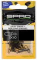 Produktbild: Spro Matt Black EASY SNAP + Rolling Swivel #3+5 10 Stück 18kg Wirbel Predator