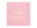 Produktbild: 2 x 20 x  Servietten *Happy Birthday* rosa Krone, 33 cm, Geburtstag, Essen