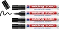 Produktbild: Edding 3000 Permanentmarker, schwarz, 4 Stifte, Rund-Spitze 1,5-3 mm, Marker