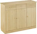 Produktbild: 90.50-25 Highboard Kommode Anrichte Kiefer Sideboard natur 3 Schubladen, 3 Türen