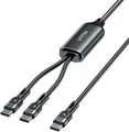 Produktbild: 4894160057457 Unitek Kabel 2w1 USB-C PD 100W silikonowy 1,8 m UNITEK