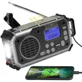 Produktbild: Duronic SDAB1 Kurbelradio, Tragbares Solar Notfall DAB FM Radio mit LED Licht und Kurbel, Batteriebetrieb und 2000mAh Powerbank, Bluetooth Speaker