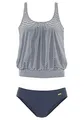 Produktbild: Lascana Damen Oversize-Tankini Streifen, Softcups, Verstellbare Träger Marine-gestreift 52
