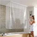 Produktbild: Kleine Wolke - Eck-duschrollo 132 X 56 X 240 Cm Grau Duschgardine Spritzschutz