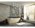 Produktbild: Eckduschrollo mit Kassette und Rollo Kleine Wolke 138 + 62 x 240 cm grau 110