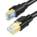 Produktbild: DDMALL CAT 8 Ethernet Kabel 1m, Hochgeschwindigkeit F/FTP Netzwerkkabel 40Gbps 2000MHz Internet LAN Kabel mit Vergoldetem RJ45 für Router, Modem, Gaming (1m, schwarz)