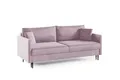 Produktbild: LIKMA 3 Sitzer Sofa Mara 209 cm mit Schlaffunktion und Bettzeugbehälter, Velvet Schlafsofa mit Bettkasten, Moderne Couch, Sofagarnituren, Bettsofa Farbe: Helles Lila, Stoff: Velours Riviera 62