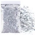 Produktbild: 50g Silber Farben Glitzerpulver SetGemischte Grobe Feine FlockenCraft Glitzer...