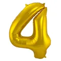 Produktbild: XL Folienballon Zahl 4 in gold, 86 cm, 1 Stück, Helium Ballon (unbefüllt)