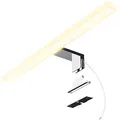 Produktbild: SSC-LUXon LINA Spiegelleuchte Bad 50cm LED warmweiß 230V – Badezimmer Lampe Spiegellampe silber glänzend 3-in-1 Spiegelbeleuchtung Möbelleuchte Spiegelschrank