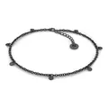 Produktbild: SERASAR Fußband Damen Schwarz 925 Sterling Silber 18 Karat Gold Schmuck Frauen Kette Mädchen Fusskettchen Schmuckbox Geschenke für Hochzeitstag Silberhochzeit