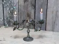 Produktbild: Chic Antique Kerzenständer Kerzenhalter Kerzenständer Metall Antique Messing romantische Deko, Detailreiche Metallblätter und Blumen