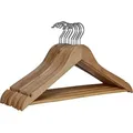 Produktbild: Holz Kleiderbügel mit Hosenstange - 50 Stück / natur - Garderoben Holzbügel - Naturbelassen