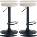 Produktbild: CLP 2er Set Barhocker Ponte Samt creme/Metall matt schwarz