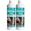 Produktbild: HOTREGA Abfluss Fix 2x 1 Liter Konzentrat | Rohrreiniger gegen Haare, Fett & Verstopfungen | Geruchlos, schnelle Wirkung | Für Küche, Dusche, WC & Bad
