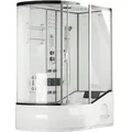 Produktbild: Duschkabine Mit Badewanne Allin 2in1 - 170 X 90 Weiß Links Seitenauslage: Links, Farbe: Weiß Dusche Duschkabine Fertigdusche Duschabtrennung - Home Deluxe