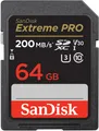 Produktbild: SanDisk Extreme PRO 64GB SDHC Speicherkarte, 200MB/s & 90MB/s Lese/Schreibgeschwindigkeit, UHS-I, Class 10, U3, V3 SDSDXXU-064G-GN4IN