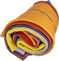Produktbild: Langlauf Schuhbedarf Lederstücke Bastelleder Leder bunt extragroß Lederreste Lederzuschnitt 1kg farbige Mischung größer A3 – inkl Anleitung Ledertasche – Ledermix zum Nähen | Patchwork & Upcycling DIY