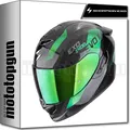 Produktbild: SCORPION INTEGRALHELM FÜR MOTORRAD EXO-1500 CARBON AIR PLATTED SCHWARZ GRÜN XXL
