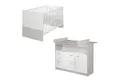 Produktbild: roba® Babyzimmer-Komplettset Julia, Gitterbett & Wickelkommode, Weiß gekalkte Eiche/weiß