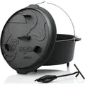 Produktbild: BBQ-Toro Dutch Oven DO12P, 13,6 L Premium Gusseisen Kochtopf, Gusstopf - Schwarz