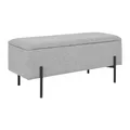 Produktbild: House Nordic WATFORD Sitzbank Polsterbank mit Stauraum Hellgrau Stoff 95 x 37 cm