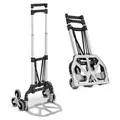 Produktbild: Juskys Treppensackkarre klappbar & bis 80 kg - Alu Mini Sackkarre für Treppen - Handschuhe & Seile