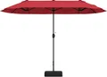 Produktbild: COSTWAY Doppelsonnenschirm 400x200cm mit Ständer und Kurbel, Gartenschirm UPF 50+, Marktschirm XXL