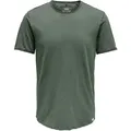 Produktbild: Only & Sons Herren Rundhals T-Shirt ONSBENNE LONGY Regular Fit Castor Gray 22017822 XL