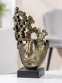Produktbild: 37956 Skulptur Male Mask Gesichtsmotiv Kunstharz bronzefarben 30 x 16 x 10cm