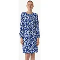 Produktbild: comma Minikleid Kleid Gemustertes Midi-Kleid mit Faltenausschnitt blau 40 EU