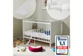 Produktbild: Kids Collective Babybett umbaubar zu Kinderbett 60x120 cm mit Matratze und Lattenrost, Raufallschutz Vollholz 120 x 60, weiss sehr stabil Made in Europe