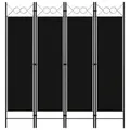 Produktbild: vidaXL 4-tlg. Raumteiler Schwarz 160 x 180 cm